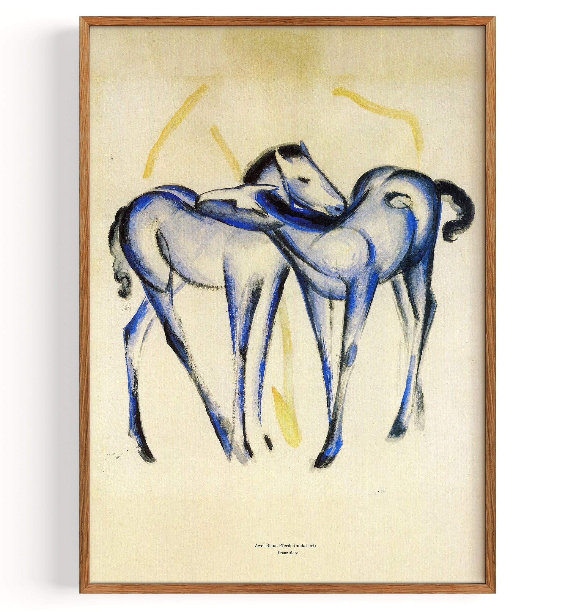 Zwei blaue Pferde (undatiert) von Franz Marc Fine Art Print, Kunstdruck,  Poster, Giclee Druck – Articelli