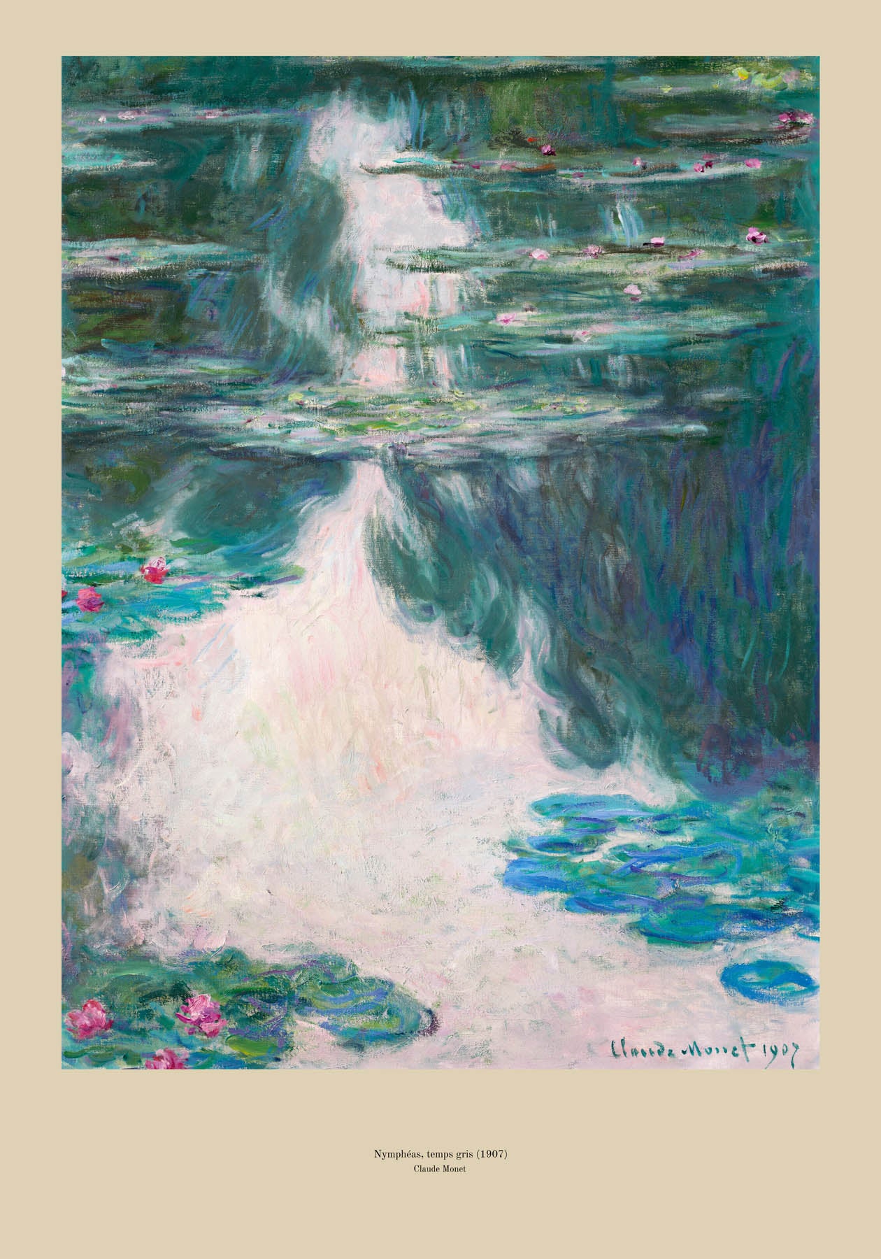 Wasserlilien Nymphéas, temps gris (1907)