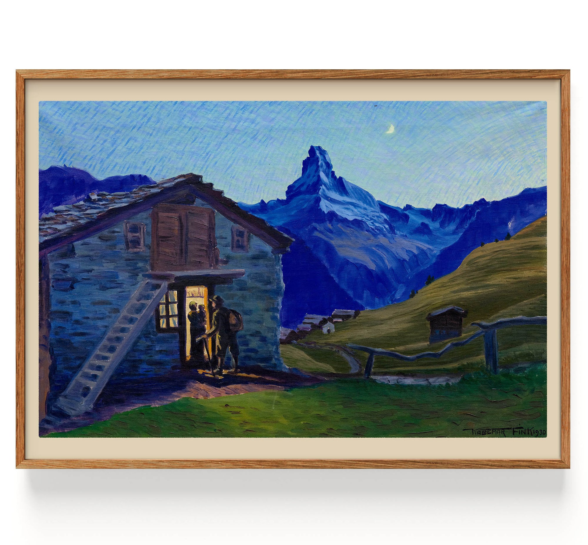 Abenddämmerung, Findeln bei Zermatt mit Matterhorn (1930)
